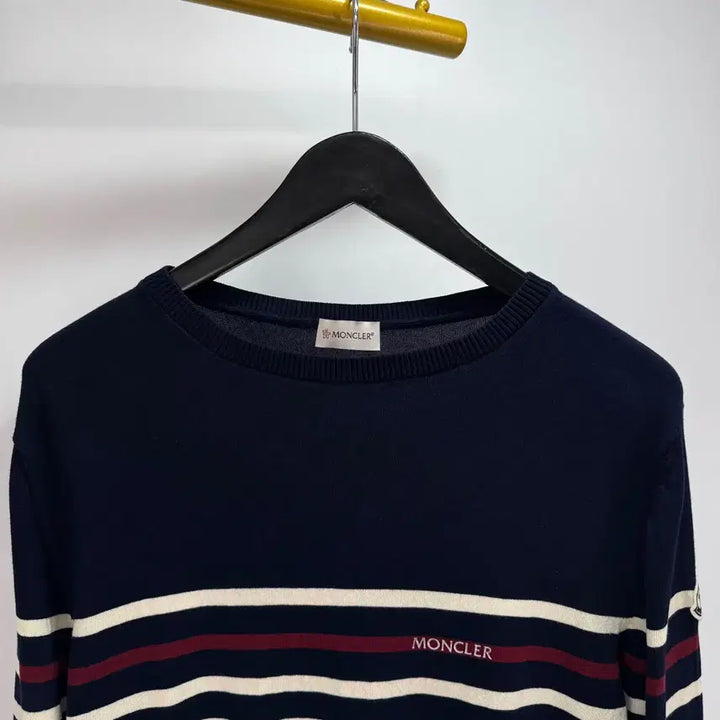 [BUNJANG] Moncler Striped Knit Sweater Navy / [XL사이즈] 몽클레어 스트라이프 니트 네이비