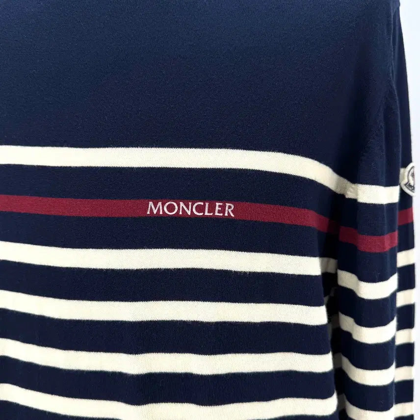 [BUNJANG] Moncler Striped Knit Sweater Navy / [XL사이즈] 몽클레어 스트라이프 니트 네이비