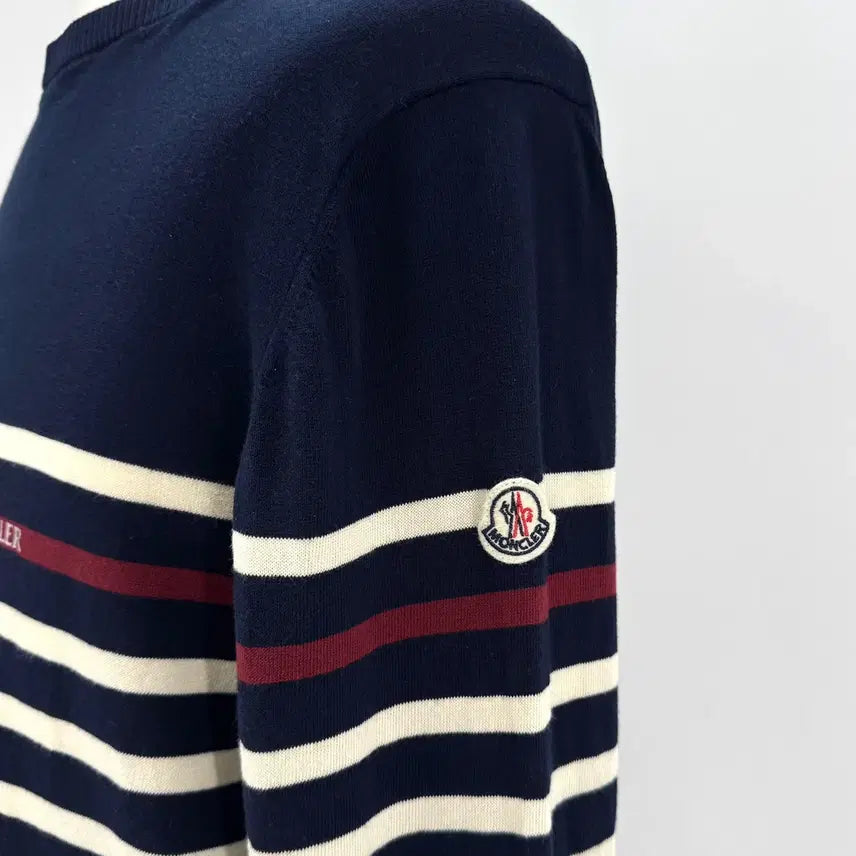 [BUNJANG] Moncler Striped Knit Sweater Navy / [XL사이즈] 몽클레어 스트라이프 니트 네이비