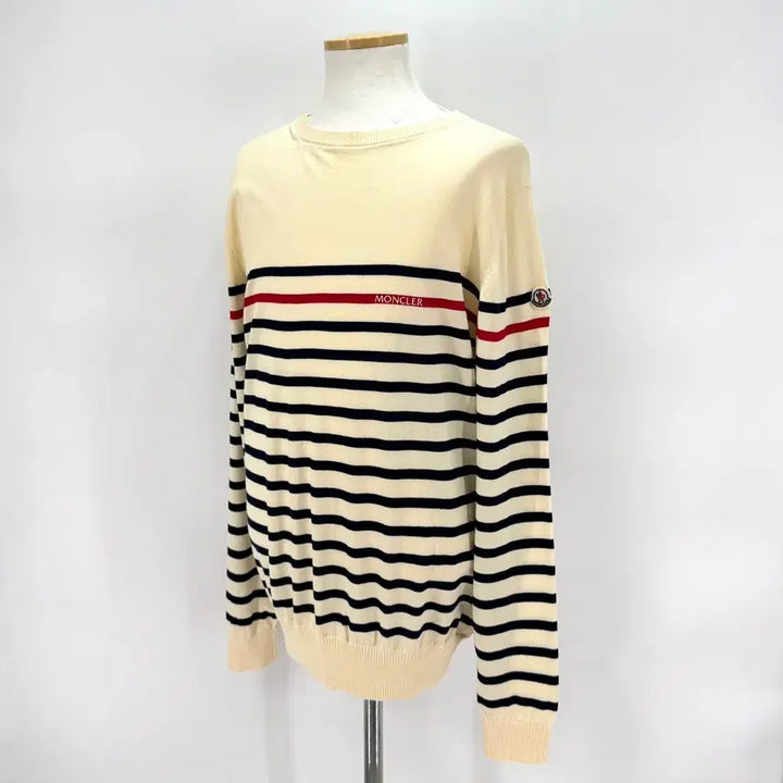 [BUNJANG] Moncler Striped Knit Sweater / [XL사이즈] 몽클레어 스트라이프 니트 아이보리