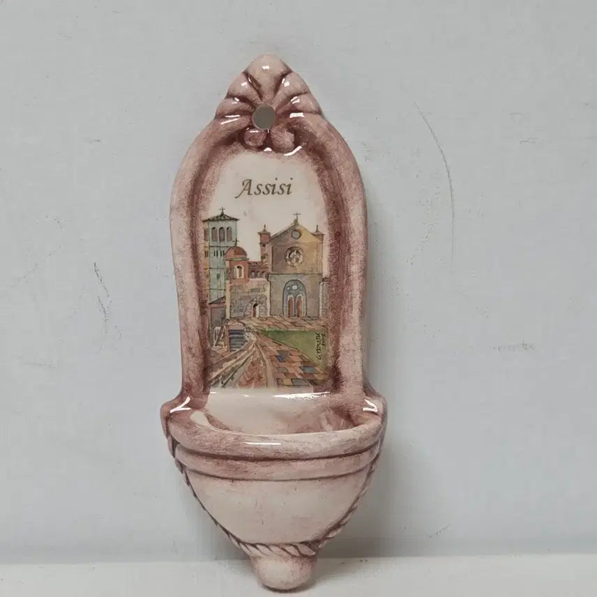 [BUNJANG] Imported Ceramic Holy Water Font with Cross / 수입 도자기 성물 아시시 가톨릭 성수대 성수대 십자가