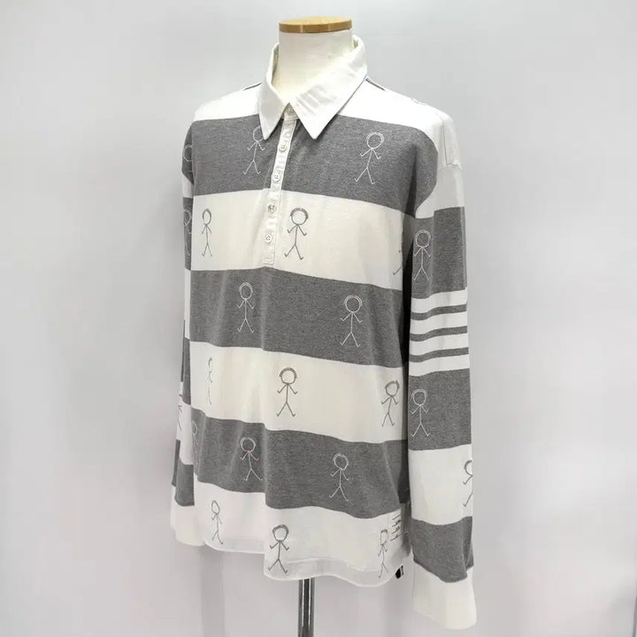 [BUNJANG] Thom Browne PK Long Sleeve Polo Shirt / [4사이즈] 톰브라운 사선 PK 긴팔 카라티 티셔츠 (MJP073E)