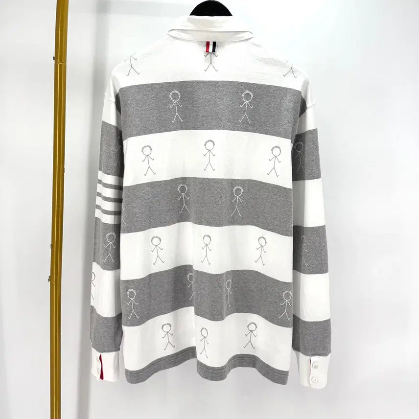 [BUNJANG] Thom Browne PK Long Sleeve Polo Shirt / [4사이즈] 톰브라운 사선 PK 긴팔 카라티 티셔츠 (MJP073E)