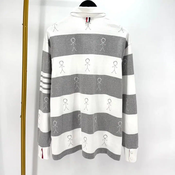 [BUNJANG] Thom Browne PK Long Sleeve Polo Shirt / [4사이즈] 톰브라운 사선 PK 긴팔 카라티 티셔츠 (MJP073E)