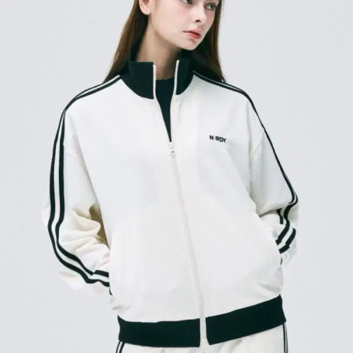 [BUNJANG] Nerdy NY Track Top Cream Jersey / 클래식 널디 져지 NY 트랙탑 크림색