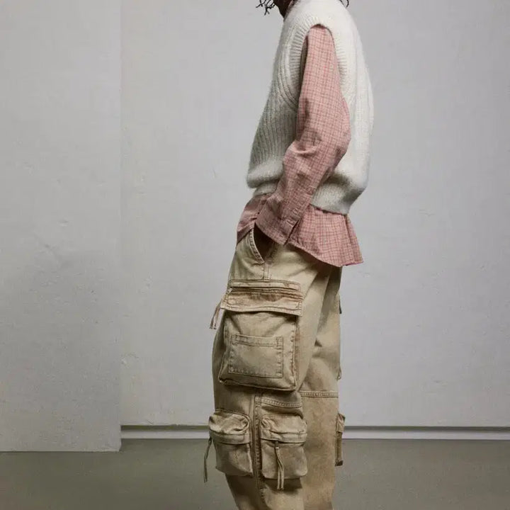 [BUNJANG] H&amp;M Beige Loose Cargo Pants / H&amp;M 베이지 루즈 카고 팬츠