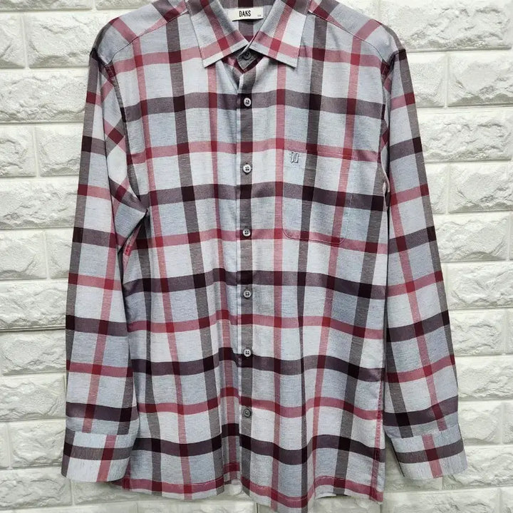 [BUNJANG] Daks Linen Blend Check Pattern Shirt / 닥스 마 혼방 카라셔츠 100사이즈 k644