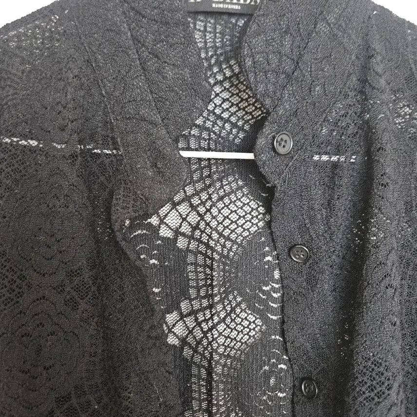 [BUNJANG] Black Lace Blouse / 블랙 레이스 셔츠 블라우스