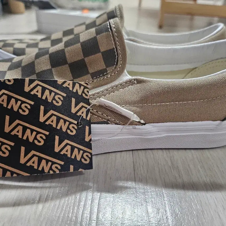 [BUNJANG] Vans Slip-On Canvas Block Brown 220mm / 반스 슬립온 캔버스 블록 브라운 220mm