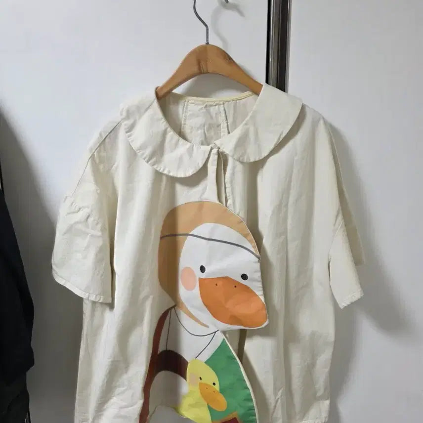 [SOLD OUT] 일제오리 캐릭터 카라 반팔티 아이보리