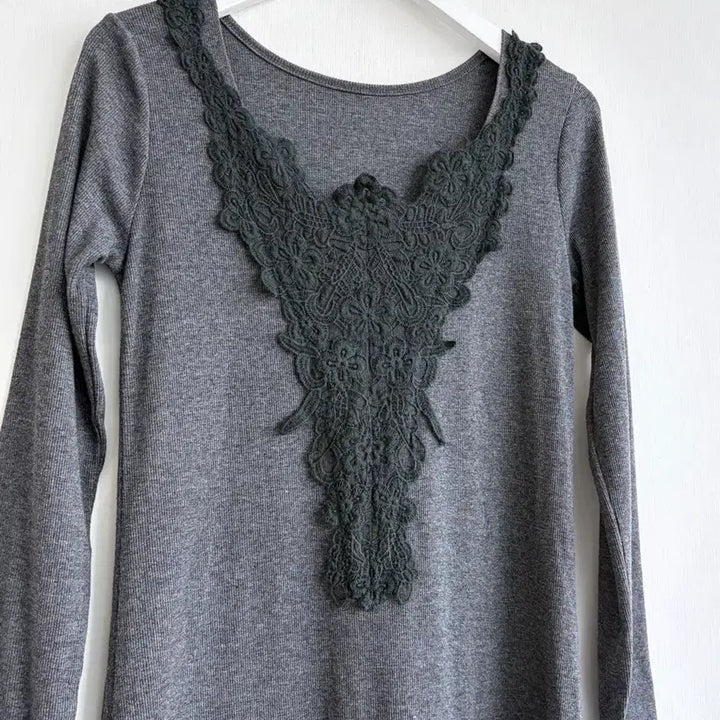 [BUNJANG] Gray Ethnic Knit Long Dress / 그레이 에스닉 니트 롱 원피스