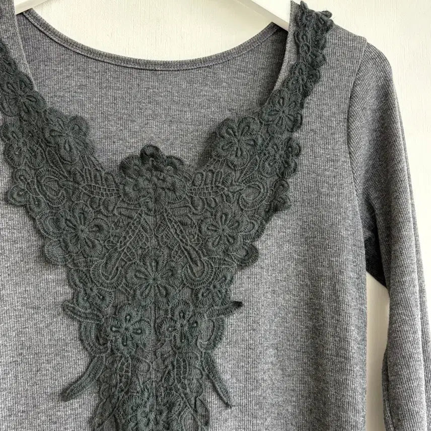 [BUNJANG] Gray Ethnic Knit Long Dress / 그레이 에스닉 니트 롱 원피스