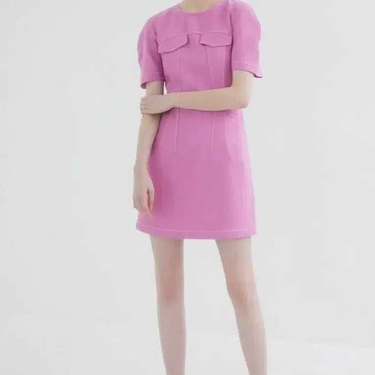 [BUNJANG] Egoist Linen Mini Dress / 에고이스트 / 스티치 포인트 린넨 미니 원피스 55
