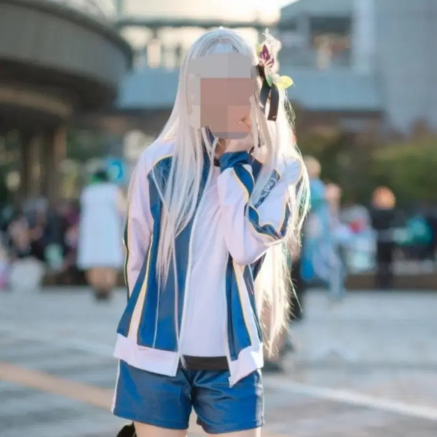 [BUNJANG] Blue Archive Azusa Cosplay Set / 블루아카이브 아즈사가발+트리니티 체육복