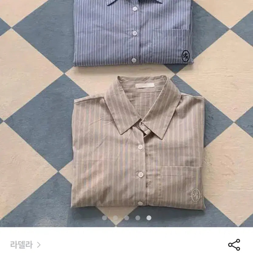 [BUNJANG] Striped Crop Shirt Set / 스트라이프 크롭 셔츠 2종