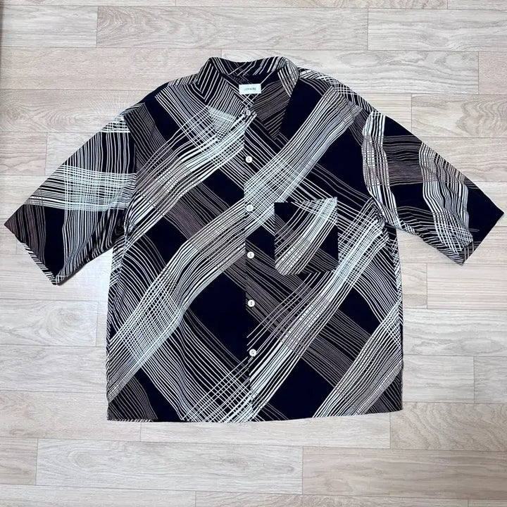 [BUNJANG] LEMAIRE Macaroon Convertible Collar Shirt / [52]르메르 마카롱 컨버터블 반팔 셔츠