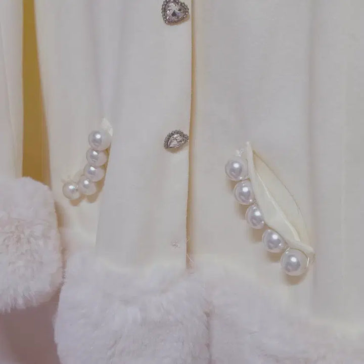 [BUNJANG] MAZ White Fur Poncho / 정품) 마즈 화이트 퍼 판초