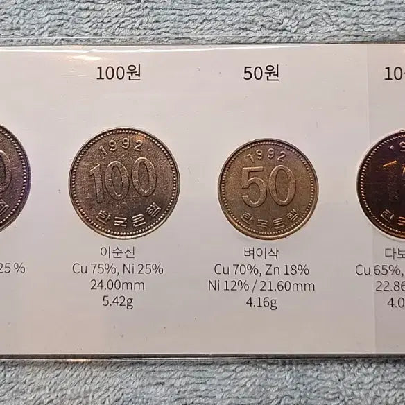 [BUNJANG] 1992 4-Coin Set / 1992년도 4종 주화 세트