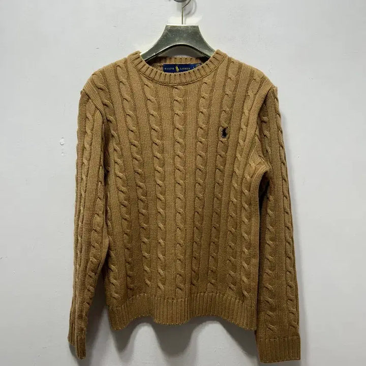 [BUNJANG] Polo Ralph Lauren Brown Cable Knit Sweater / 폴로 랄프로렌 브라운 꽈배기 니트 S