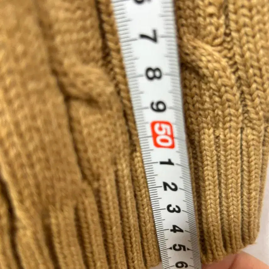 [BUNJANG] Polo Ralph Lauren Brown Cable Knit Sweater / 폴로 랄프로렌 브라운 꽈배기 니트 S