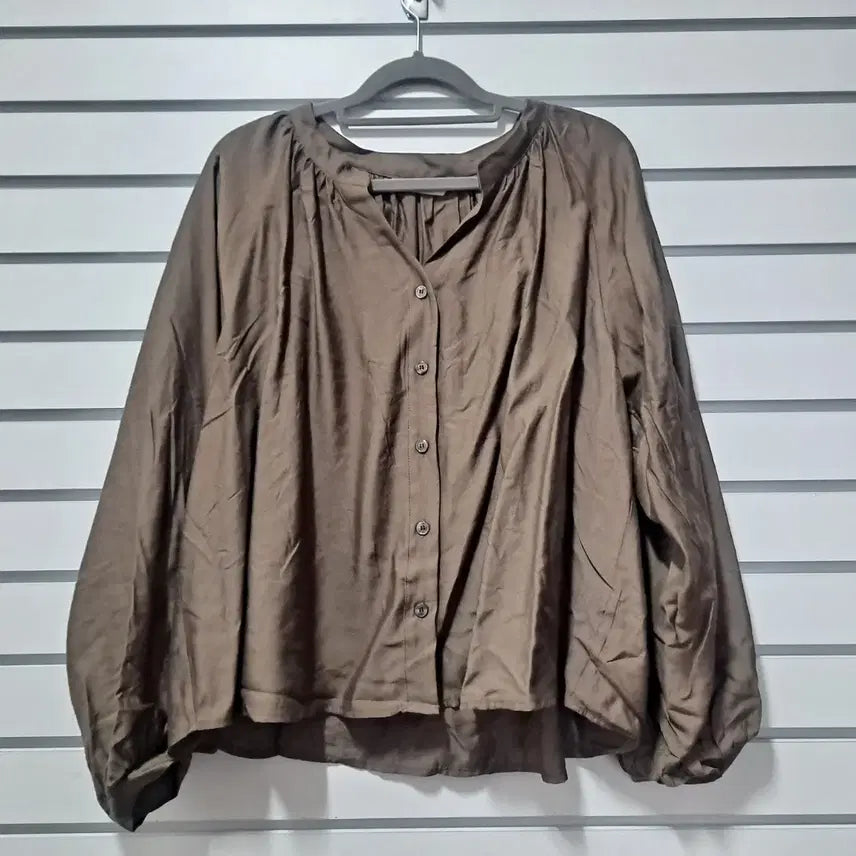 [BUNJANG] Brown Balloon Fit Boxy Blouse / 브라운 벌룬핏 박시블라우스 77 /옷장꾸미기