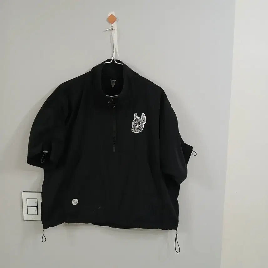 [BUNJANG] Life Work Black Short-Sleeve Anorak / Life Work 검정색 반팔 아노락 정품 free