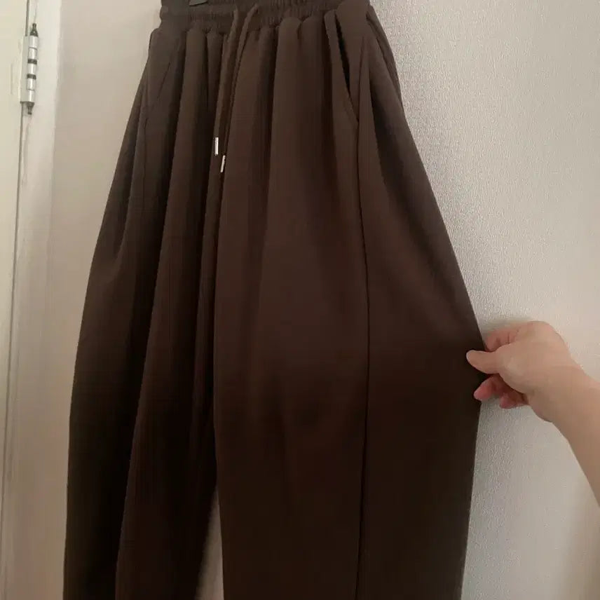 [BUNJANG] Brown Wide Training Pants / (새상품) 브라운 와이드팬츠