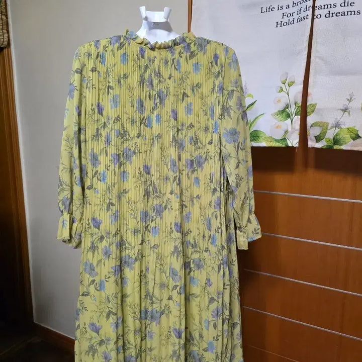 [BUNJANG] Chiffon Pleated Long Dress / 쉬폰 주름 원피스(안감있음)