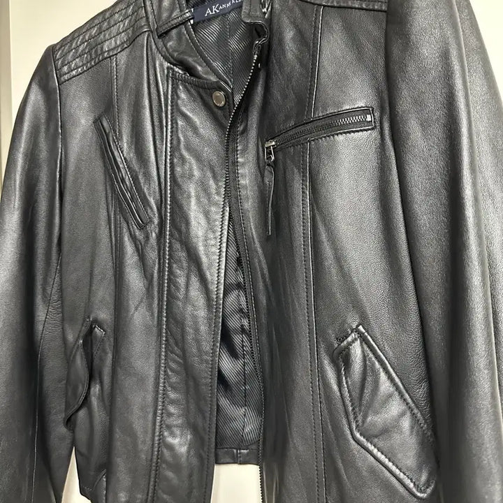 [BUNJANG] ANNE KLEIN Real Lambskin Quilted Rider Jacket / 앤클라인(ANNE KLEIN) 리얼 양가죽 퀼팅 라이더 자켓 (55)