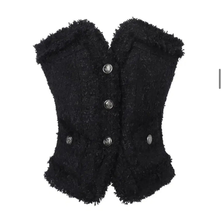 [BUNJANG] Antique Tweed Top (Black) / (새상품) 카키포인트 Antique Tweed Top (black)