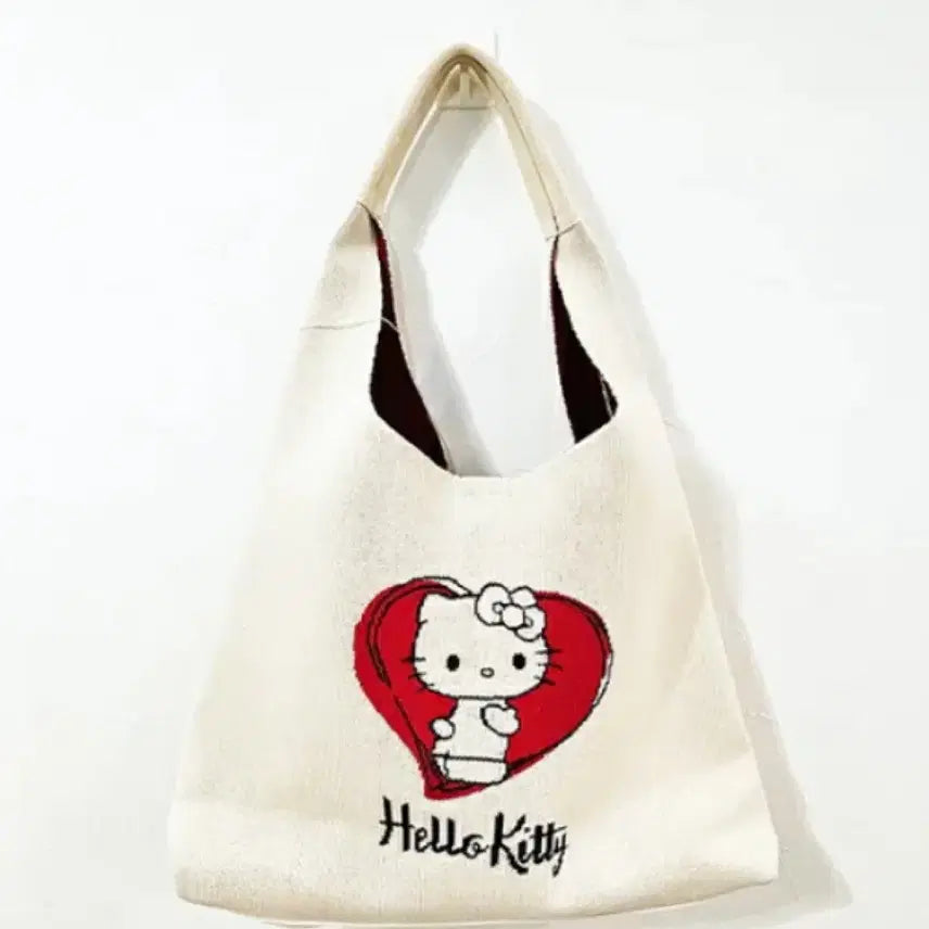 [BUNJANG] Sanrio Kitty Knit Tote Bag / 키티 니트 토트백