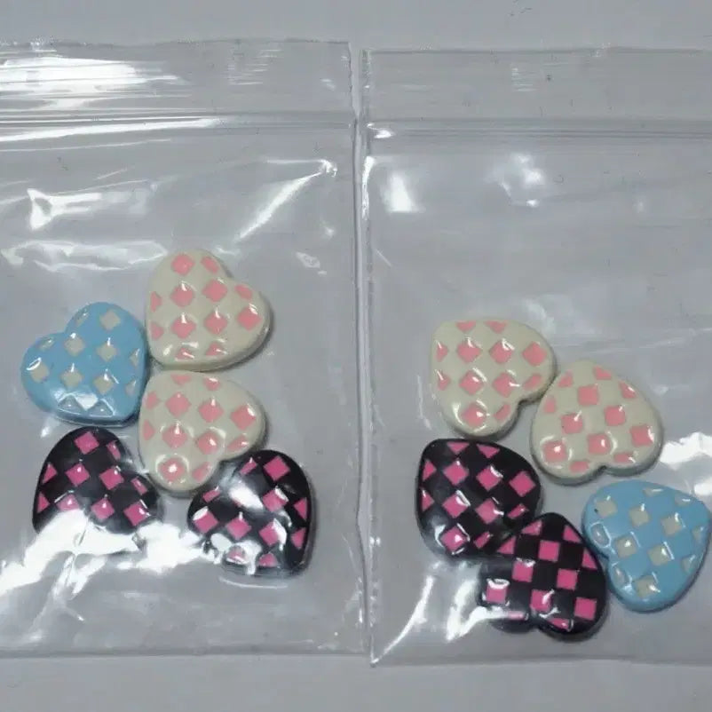 [BUNJANG] DIY Checkered Heart Metal Beads / DIY 체크하트 메탈비즈