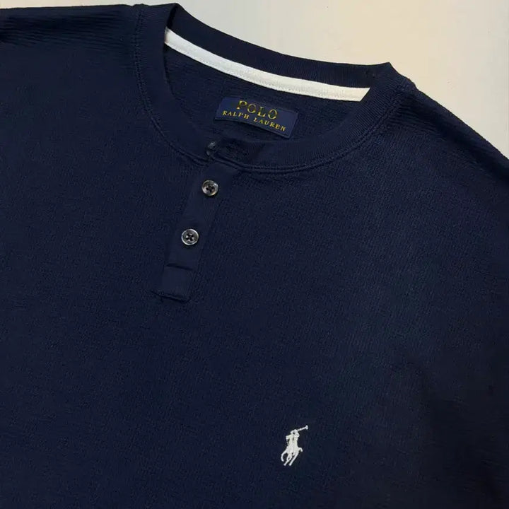 [SOLD OUT] 폴로 랄프로렌 와플 써멀 헨리넥 롱슬리브 네이비