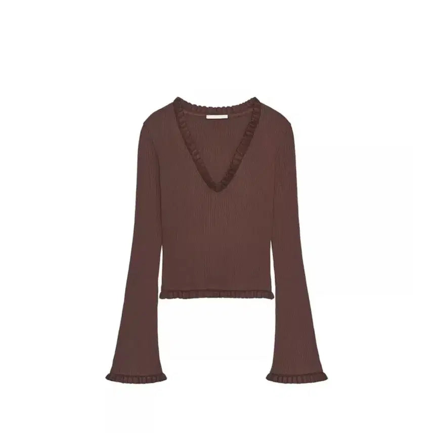 [BUNJANG] ZARA Frill Long Sleeve Top / 자라 프릴 긴소매 탑