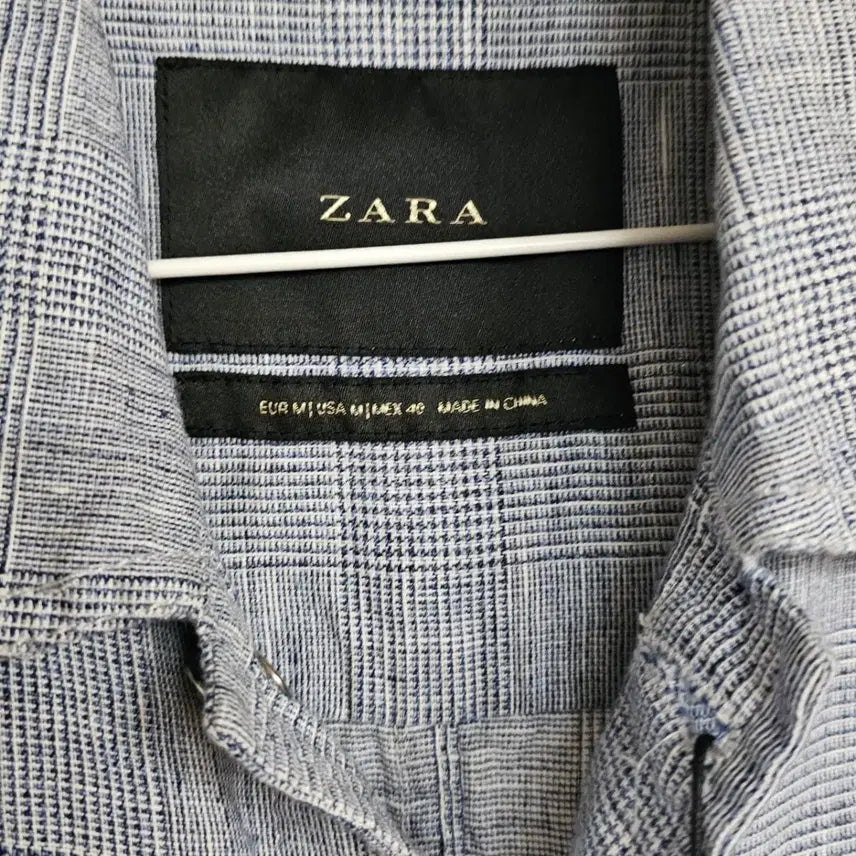 [SOLD OUT] 100[새상품] 남성 자라(ZARA) 체크 린넨 셔츠 자켓 (시원한 여름