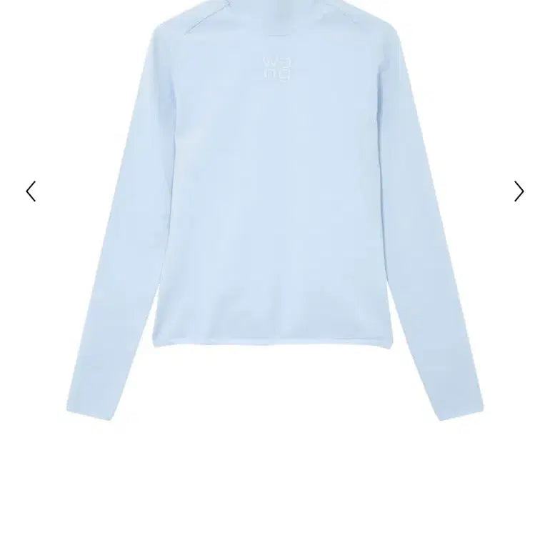 [SOLD OUT] [XS] 알렉산더왕 알왕 텍스처드 로고 터틀넥 탑 스카이 하늘색 블루