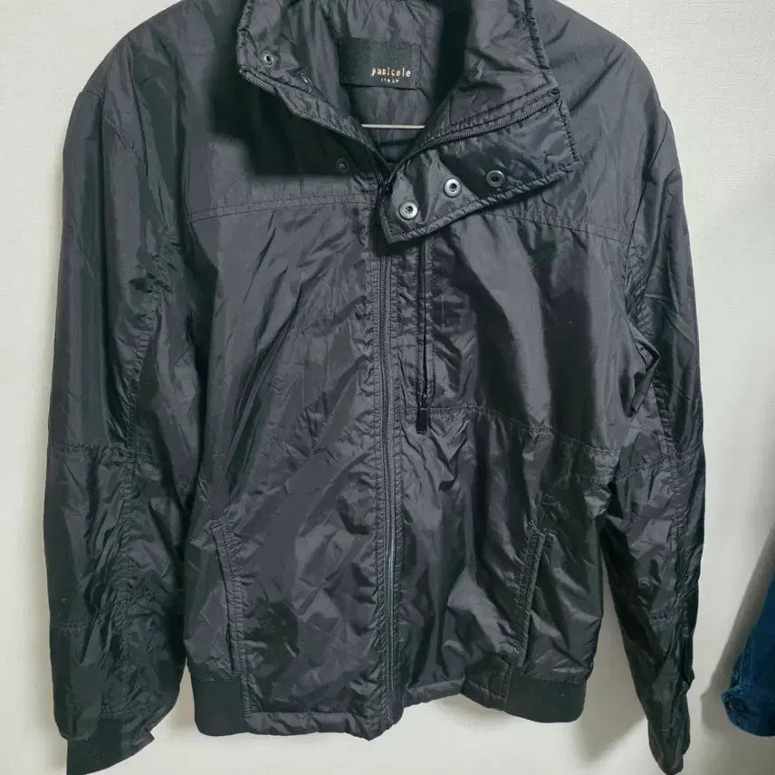 [BUNJANG] Panicale Nylon Blouson Jacket - Black (Size 52) / 파니칼레(Panicale) 이태리 나일론 블루종 자켓 블랙 (사이즈52