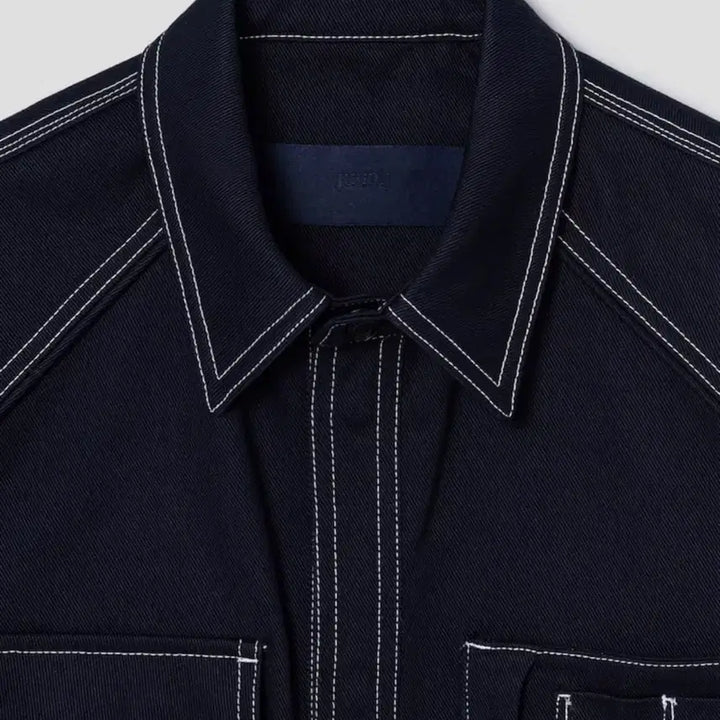[BUNJANG] Juun.J Denim Short Sleeve Work Shirt / [택보유]준지 데님 반팔 셔츠 판매