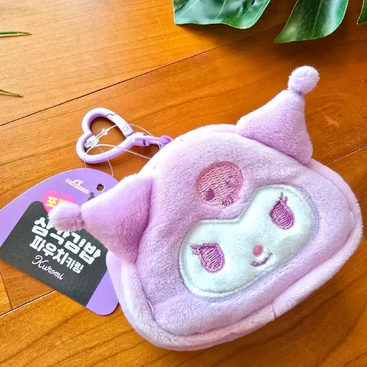 [BUNJANG] Kuromi Triangle Rice Ball Pouch Keychain / (새상품) 쿠로미 삼각김밥 파우치 키링