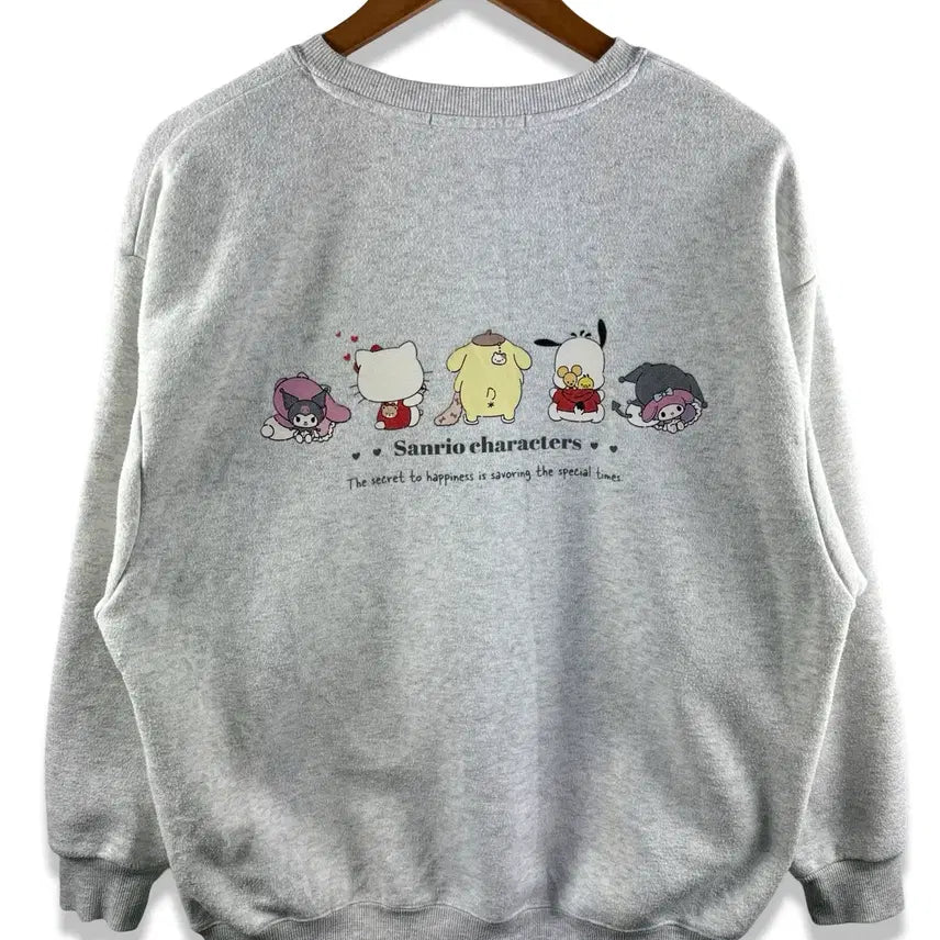 [BUNJANG] Sanrio Characters Gray Sweatshirt / 산리오캐릭터즈 그레이 스웻셔츠3007