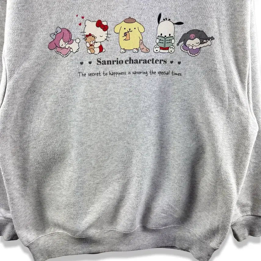 [BUNJANG] Sanrio Characters Gray Sweatshirt / 산리오캐릭터즈 그레이 스웻셔츠3007