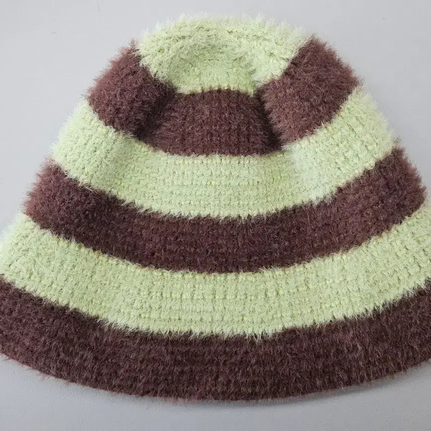 [BUNJANG] Bucket Hat Beanie Brown &amp; Green / 버킷햇 비니 브라운&amp;그린 유니크
