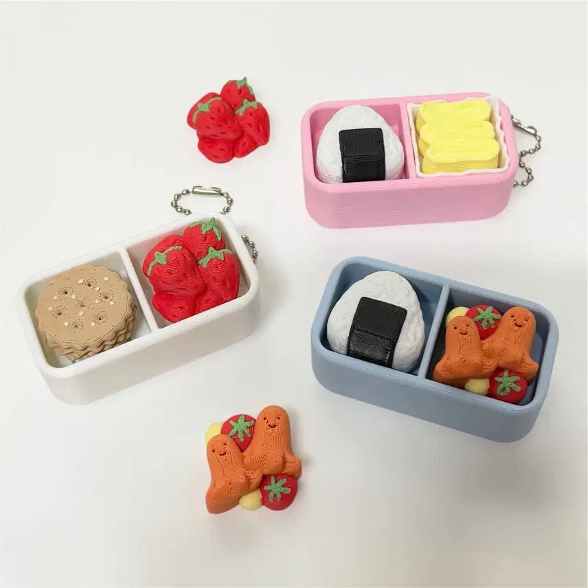 [BUNJANG] Lunchbox Clicker Keycap Keyring Fidget Toy / 도시락 2구 클리커 클릭커 키캡 키링 피젯토이