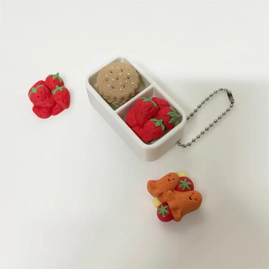 [BUNJANG] Lunchbox Clicker Keycap Keyring Fidget Toy / 도시락 2구 클리커 클릭커 키캡 키링 피젯토이