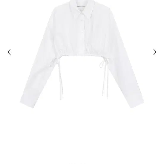 [SOLD OUT] [XS] 알렉산더왕 알왕 사이드 스트링 크롭 셔츠 화이트