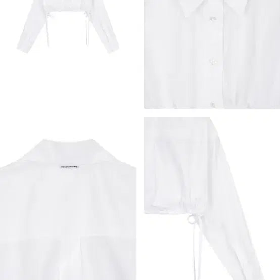 [SOLD OUT] [XS] 알렉산더왕 알왕 사이드 스트링 크롭 셔츠 화이트