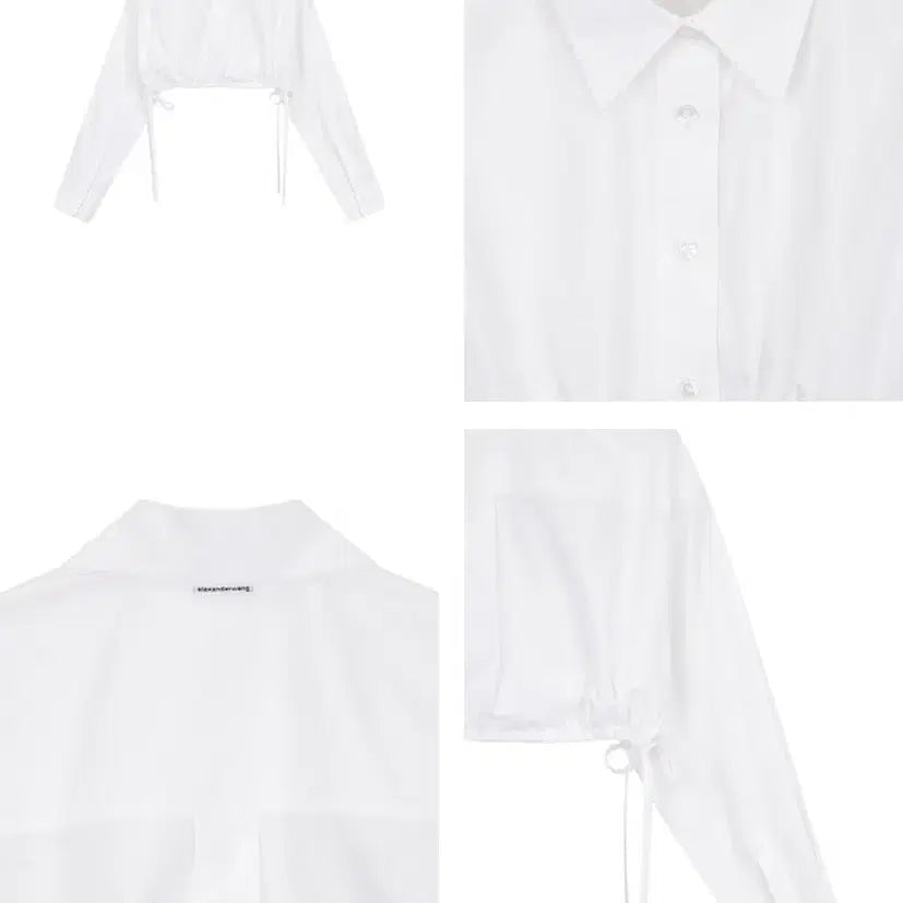 [SOLD OUT] [XS] 알렉산더왕 알왕 사이드 스트링 크롭 셔츠 화이트