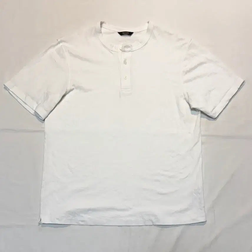 [SOLD OUT] 마시모두띠 린넨 코튼 헨리넥 반팔 티셔츠 화이트