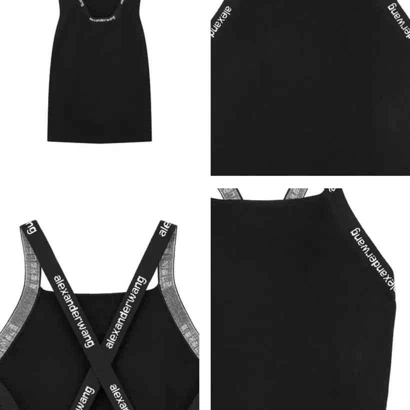 [SOLD OUT] [XS,S] 알렉산더왕 알왕 자카드 트림 바디콘 드레스 원피스 블랙