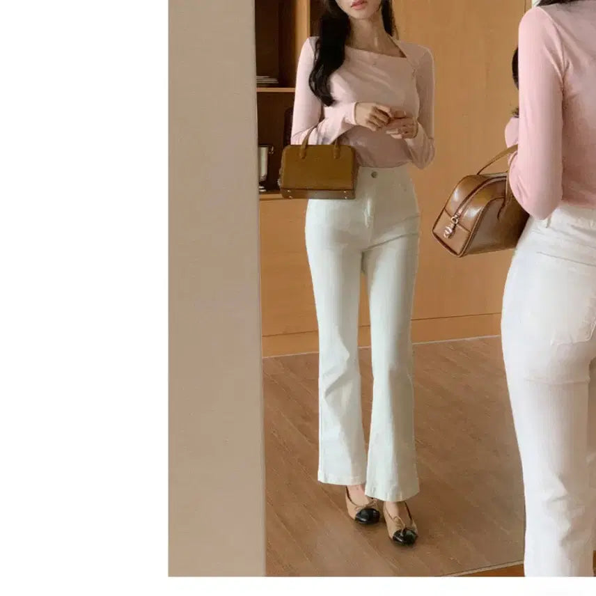 [BUNJANG] Dayjean Slim Bootcut Denim Pants / 데이진 슬림 세미 부츠컷 코튼 팬츠 캠퍼스룩 여름바지 부츠컷 포데님팬츠
